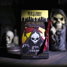 Grim Reaper® - Purgatory™ Ghost Chilli White Chocolate Bar (28% Cocoa) with Bergamot, Mixed Spice & Cocoa Nibs